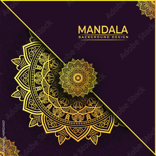 Golden Coloring Mandala design