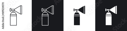 Air horn icons in solid and stroke graphics