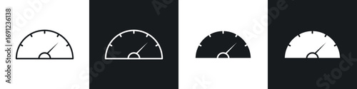Meter icons in solid and stroke graphics