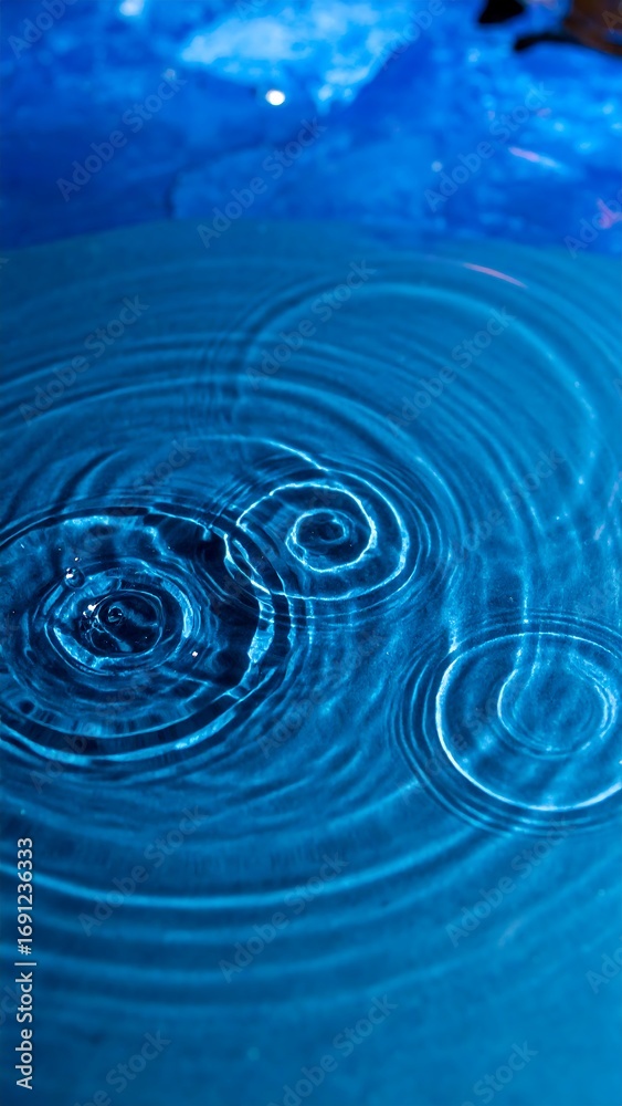 Obraz premium Rippling water surface, concentric circles