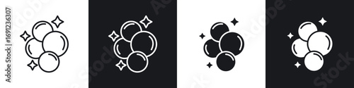 Foam icons in solid and stroke graphics