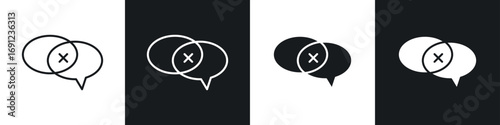 Disagreement icons in solid and stroke graphics