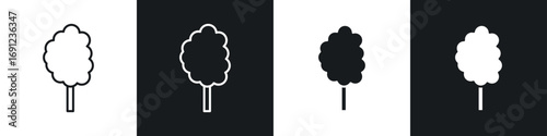 Cotton candy icons in solid and stroke graphics