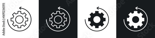 Recovery icons in solid and stroke graphics