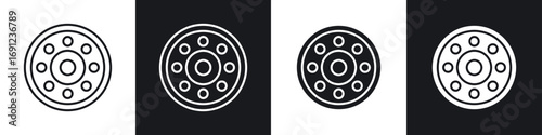 Car bearing icons in solid and stroke graphics