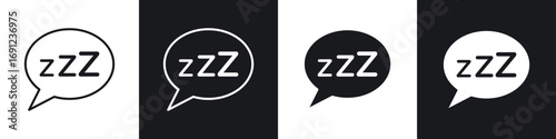 Zzz icons in solid and stroke graphics