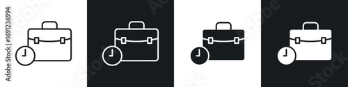 Work experience icons in solid and stroke graphics