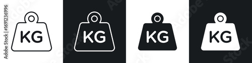 Weight icons in solid and stroke graphics