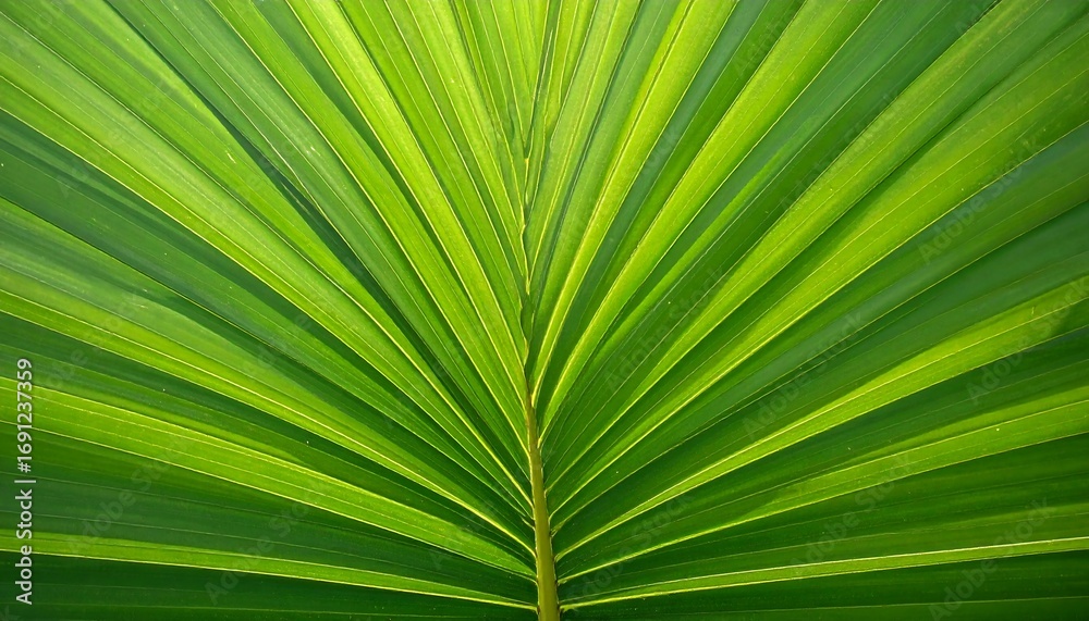 Obraz premium Close-up of vibrant green palm frond