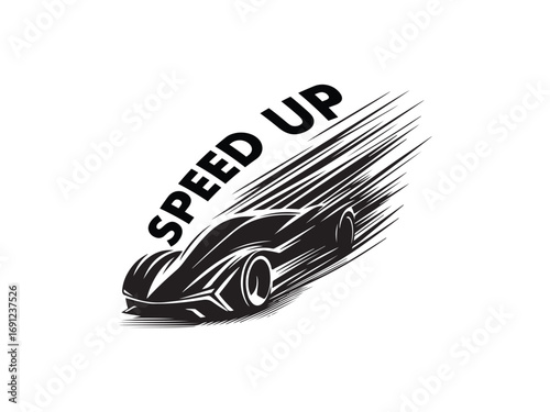 Speed Up Racing Car Vector silhouette