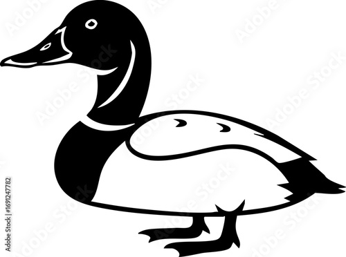Elegant duck illustration for wildlife projects, logos, and conservation campaigns with vector origin