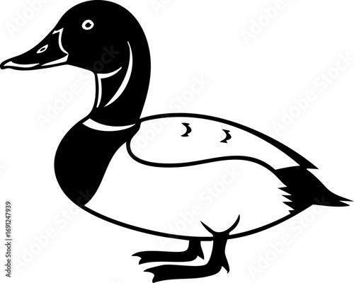 Elegant duck illustration, timeless waterfowl design, perfect for nature themed projects and branding