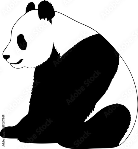 Adorable panda sitting sweetly - conservation, wildlife and nature concept art for children's illustration