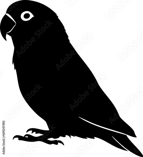 Elegant silhouette of a lovebird, perfect for graphic design projects needing a touch of nature