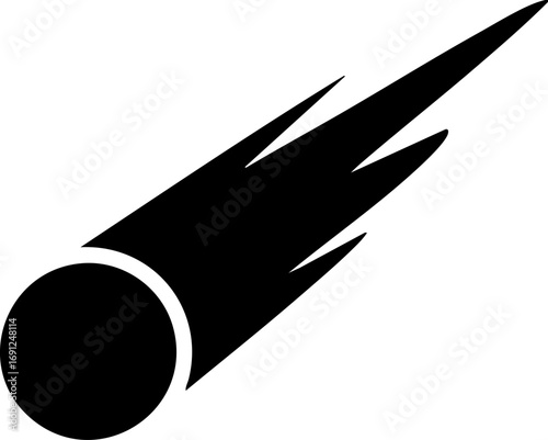 Dramatic comet hurtling through space, a striking celestial event, stunning vector icon design element