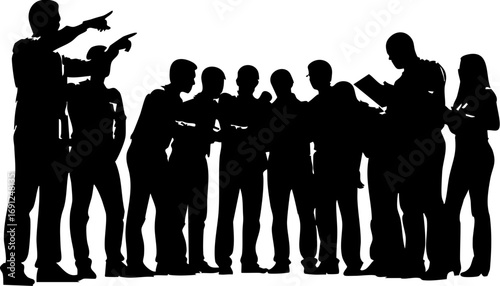 Dynamic team brainstorming session, collaborative teamwork, future leadership, modern business vision