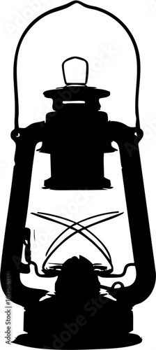 Vintage kerosene lantern illustration, perfect for historical or rustic themed projects and designs
