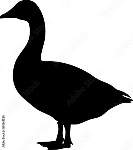 Striking goose silhouette for modern designs, wildlife projects, and elegant branding initiatives