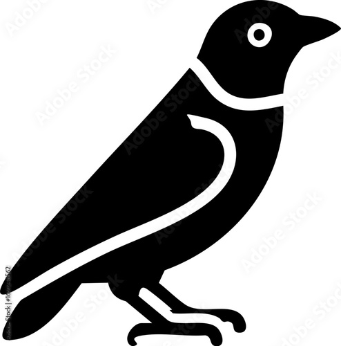 Sleek raven silhouette conveying mystery and intelligence perfect for gothic or Halloween designs