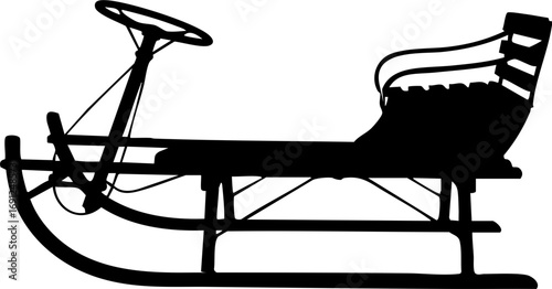 Vintage winter fun with a stylish antique sled, perfect for holiday memories and classic Christmas scenes