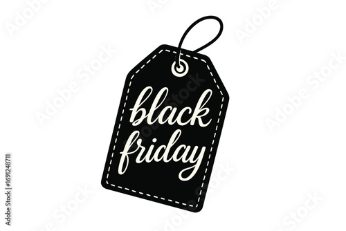 Black Friday promotion: sale banner template design featuring a vector tag icon illustration