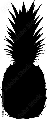 Bold black pineapple silhouette offers a striking tropical statement for modern designs