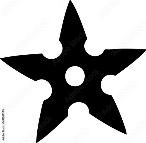 Dynamic ninja star weapon symbol delivering decisive action and martial arts power
