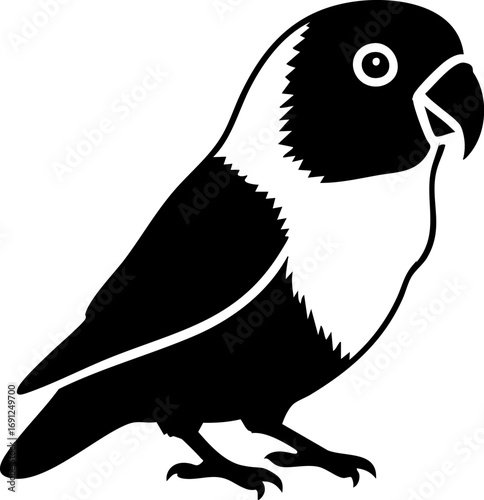 Charming lovebird silhouette evokes affection and companionship for delightful design projects