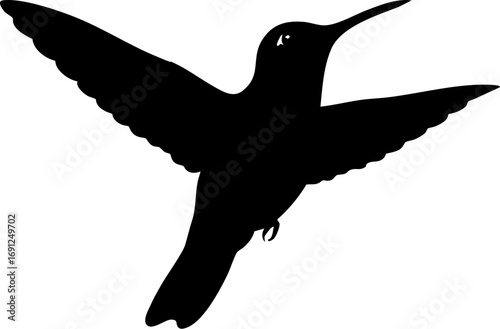 Elegant hummingbird silhouette captures nature's delicate flight and vibrant energy in a single, striking form