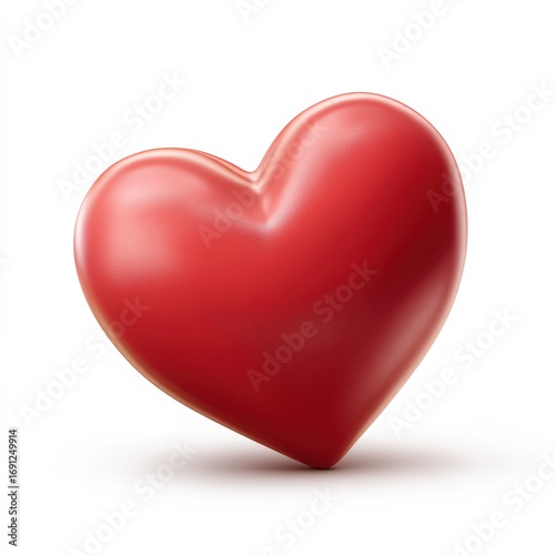 A red heart is shown on a white background