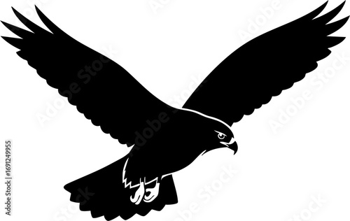 Majestic eagle in powerful flight, soaring with open wings, symbolizing freedom and strength.