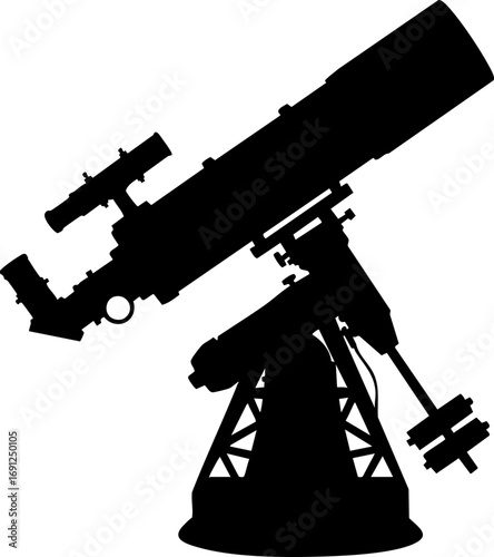 Professional telescope silhouette captures the wonder of stargazing and scientific exploration