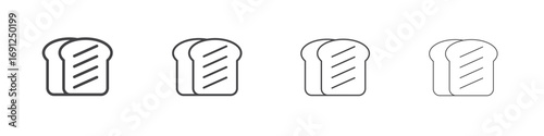 White bread icon simple vector line art symbol