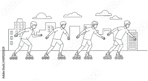 Inline Skating Through the City A Sequence of Motion in Outline