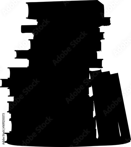 Stacked books silhouette offers a modern, professional look for educational or literary themes.