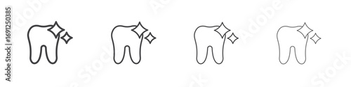 clean tooth icon simple vector line art symbol