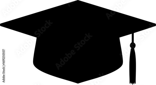 Elegant graduation cap silhouette symbolizing academic achievement and future success