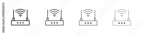 Wifi modem icon simple vector line art symbol