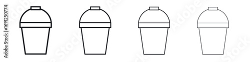 Water bucket icon simple vector line art symbol