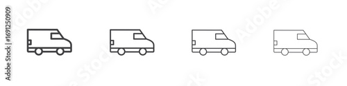 Van icon simple vector line art symbol