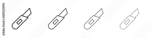 Utility knife icon simple vector line art symbol