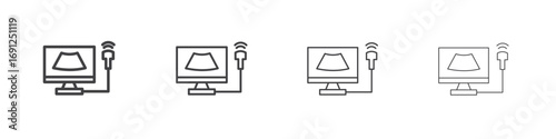 Ultrasonography icon simple vector line art symbol
