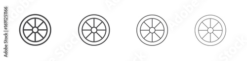 Tyre icon simple vector line art symbol