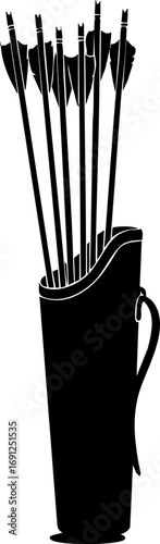 Confident archer's quiver full of arrows ready for action, symbolizing precision and readiness for challenges