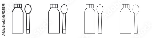 Syrup medicine bottle icon simple vector line art symbol