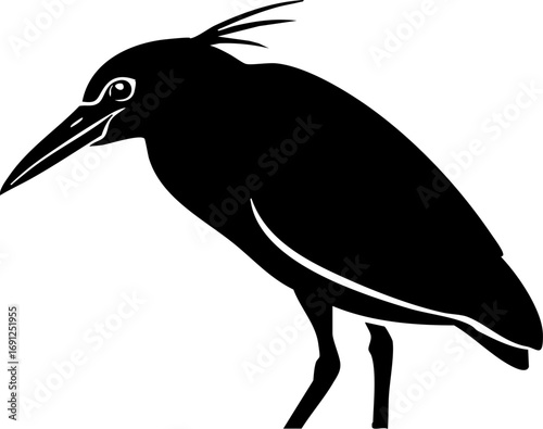 Elegant heron silhouette poised gracefully, capturing a moment of natural beauty and wildlife wonder.