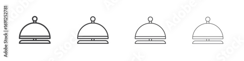 Reception bell icon simple vector line art symbol