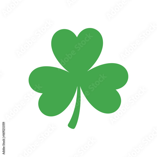 Simple Green Shamrock Leaf Symbol for St. Patrick's Day