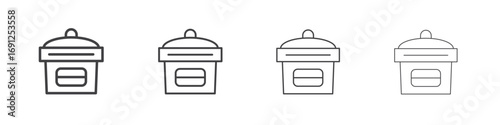 pressure cooker icon simple vector line art symbol