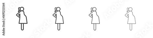 Pregnant woman icon simple vector line art symbol
